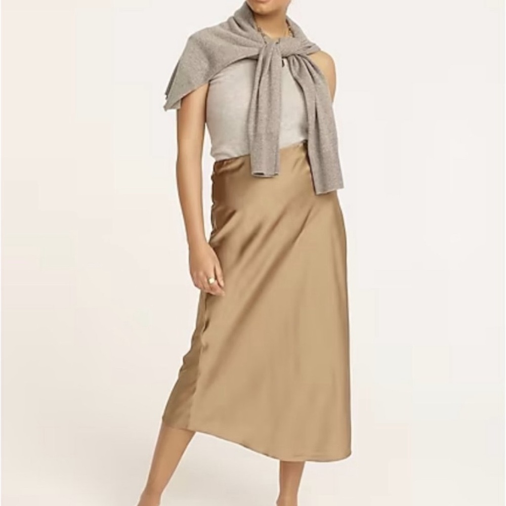 NWOT J. Crew cream Midi Skirt